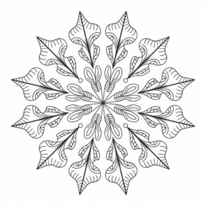 Página para colorear: copo de nieve