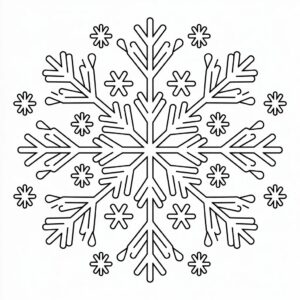 Hoja para colorear: copos de nieve