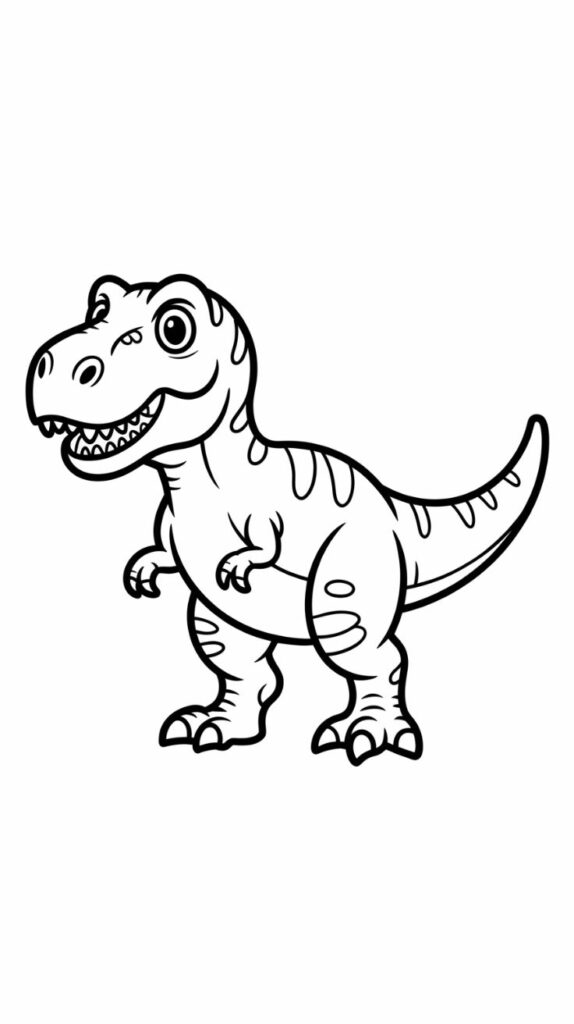 Página para colorear T-Rex dinosaurio
