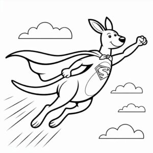 Página para colorear de canguro
