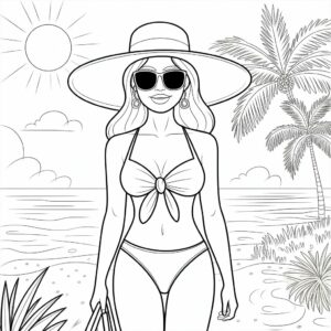 Página para colorear de Topmodel Sirena