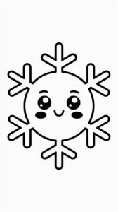 Página para colorear de copo de nieve