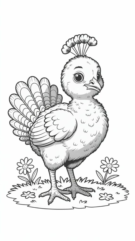 Página para colorear de pavo real