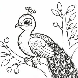 Dibujo fácil de pavo real