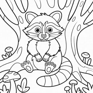 Dibujo fácil de mapache