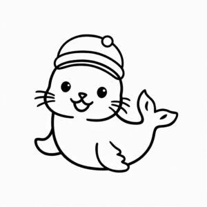 Hoja para colorear de una foca