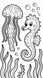 Aprende a dibujar un caballito de mar fácilmente