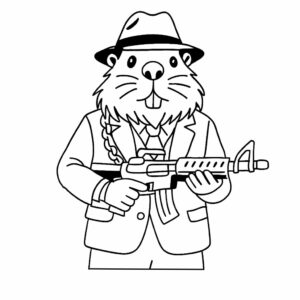 Descarga la página para colorear de Bobrito Bandito