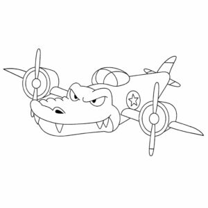 Bombardiro Crocodilo: página para colorear imprimible