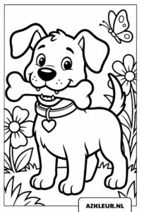 Cachorro con un hueso grande para colorear.jpg