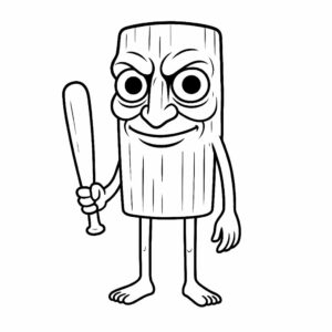 Tung Tung Tung Sahur: página para colorear gratis