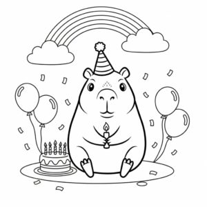 Página para colorear de capibara