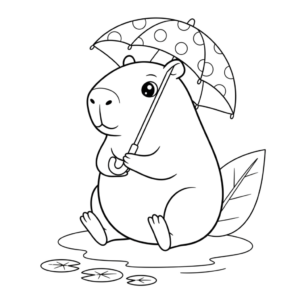 Página para colorear de capibara bonita