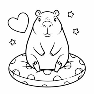 Página para colorear de capibara linda