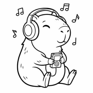 Página para colorear de capibara bonita