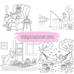 Página para colorear: cumpleaños del abuelo