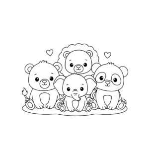 Páginas para colorear de animales adorables