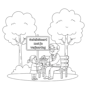 Página para colorear del cumpleaños del abuelo